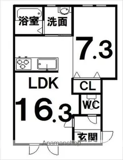 トレフル新町【2階】の間取り